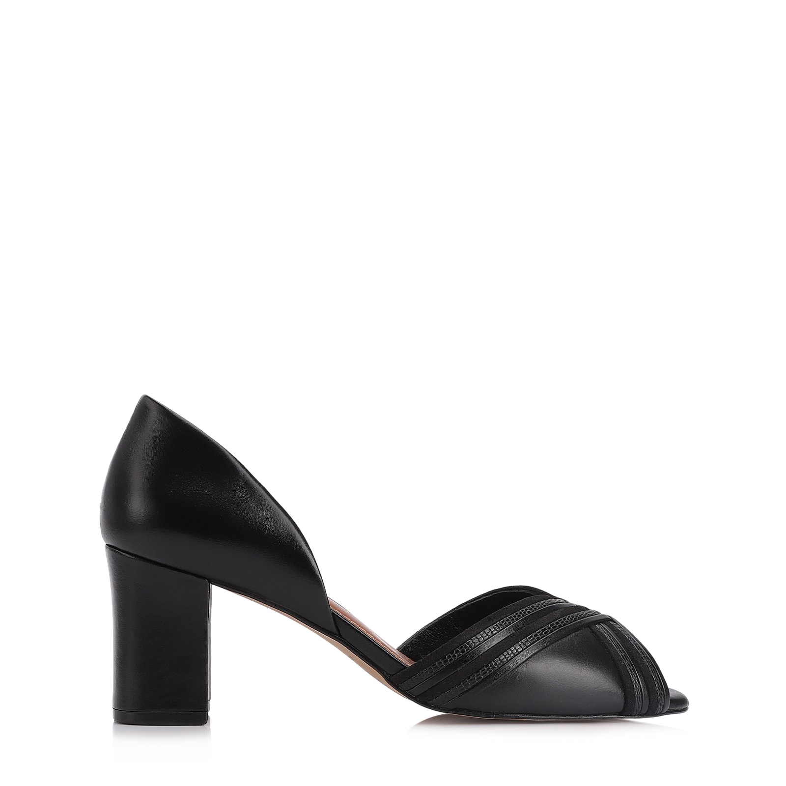 Peep Toe Alt Preto/Alt Lezard Preto/ Couro Nobuck Preto