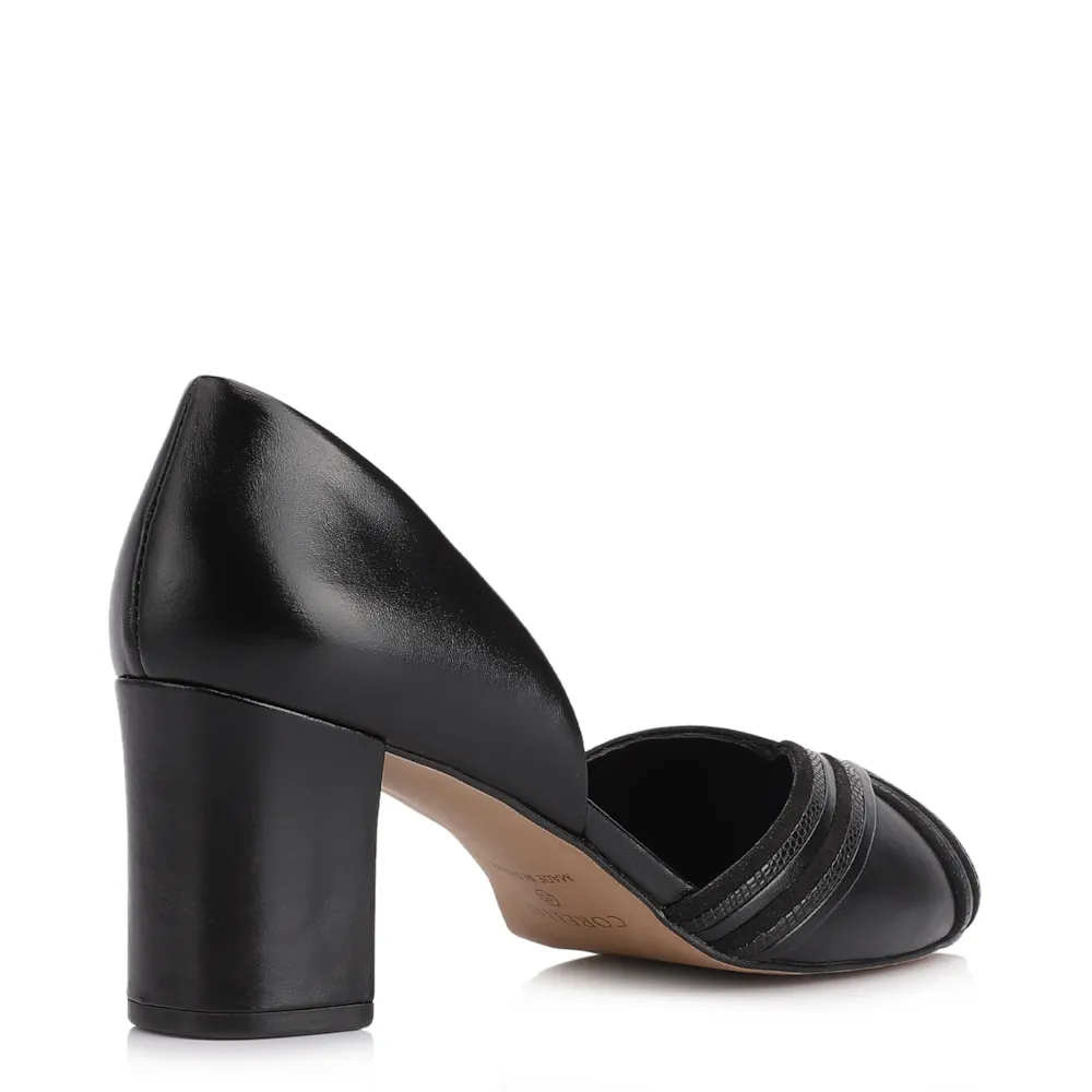 Peep Toe Alt Preto/Alt Lezard Preto/ Couro Nobuck Preto - imagem 4