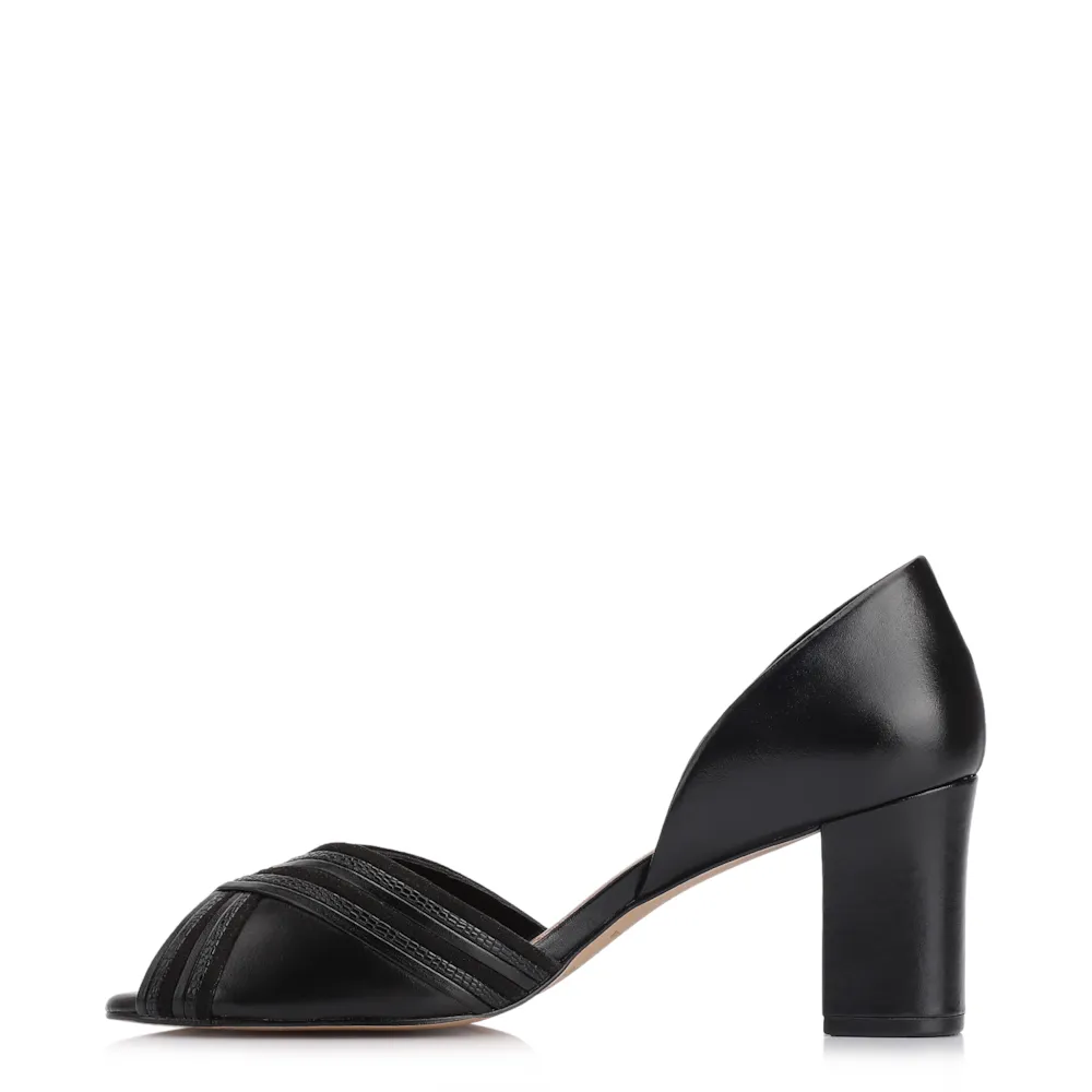 Peep Toe Alt Preto/Alt Lezard Preto/ Couro Nobuck Preto - imagem 5