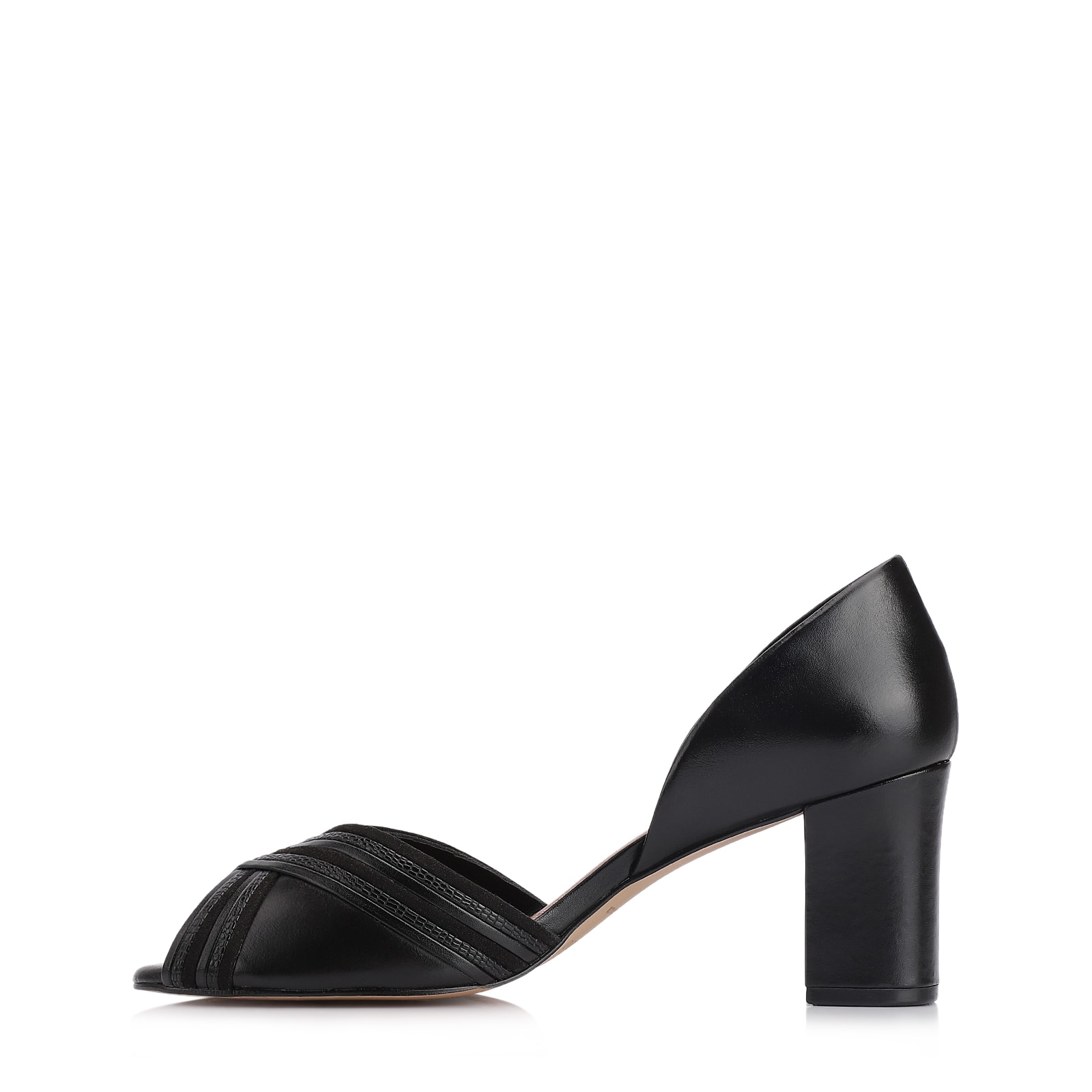 Peep Toe Alt Preto/Alt Lezard Preto/ Couro Nobuck Preto