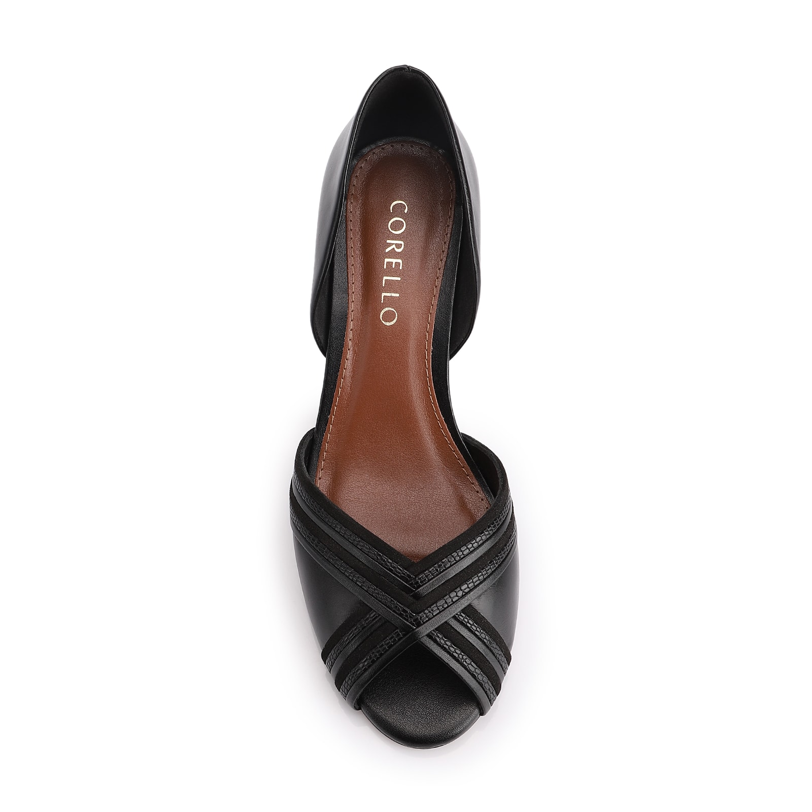 Peep Toe Alt Preto/Alt Lezard Preto/ Couro Nobuck Preto