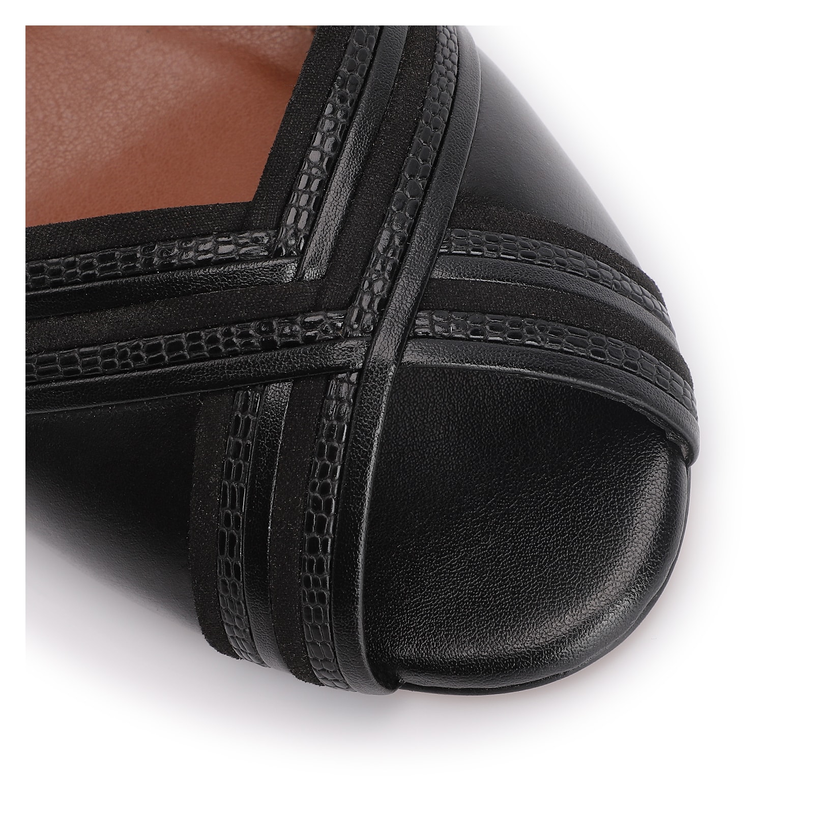 Peep Toe Alt Preto/Alt Lezard Preto/ Couro Nobuck Preto