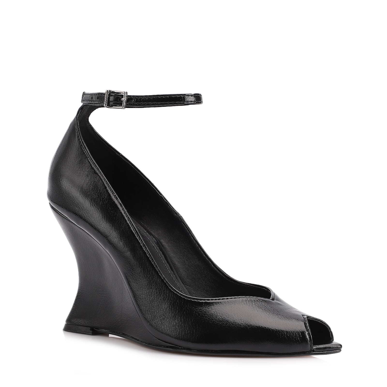 Peep Toe Anabela Alt Lux Preto