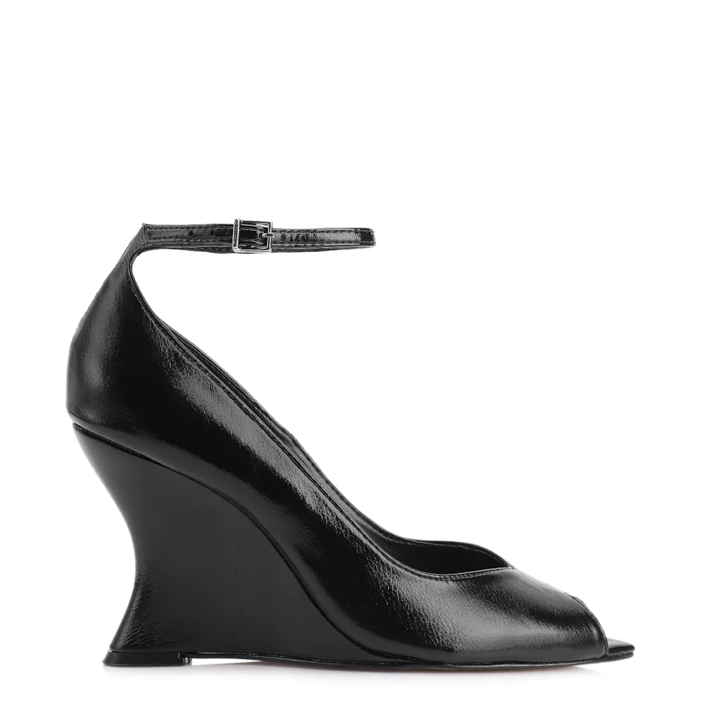 Peep Toe Anabela Alt Lux Preto - imagem 3