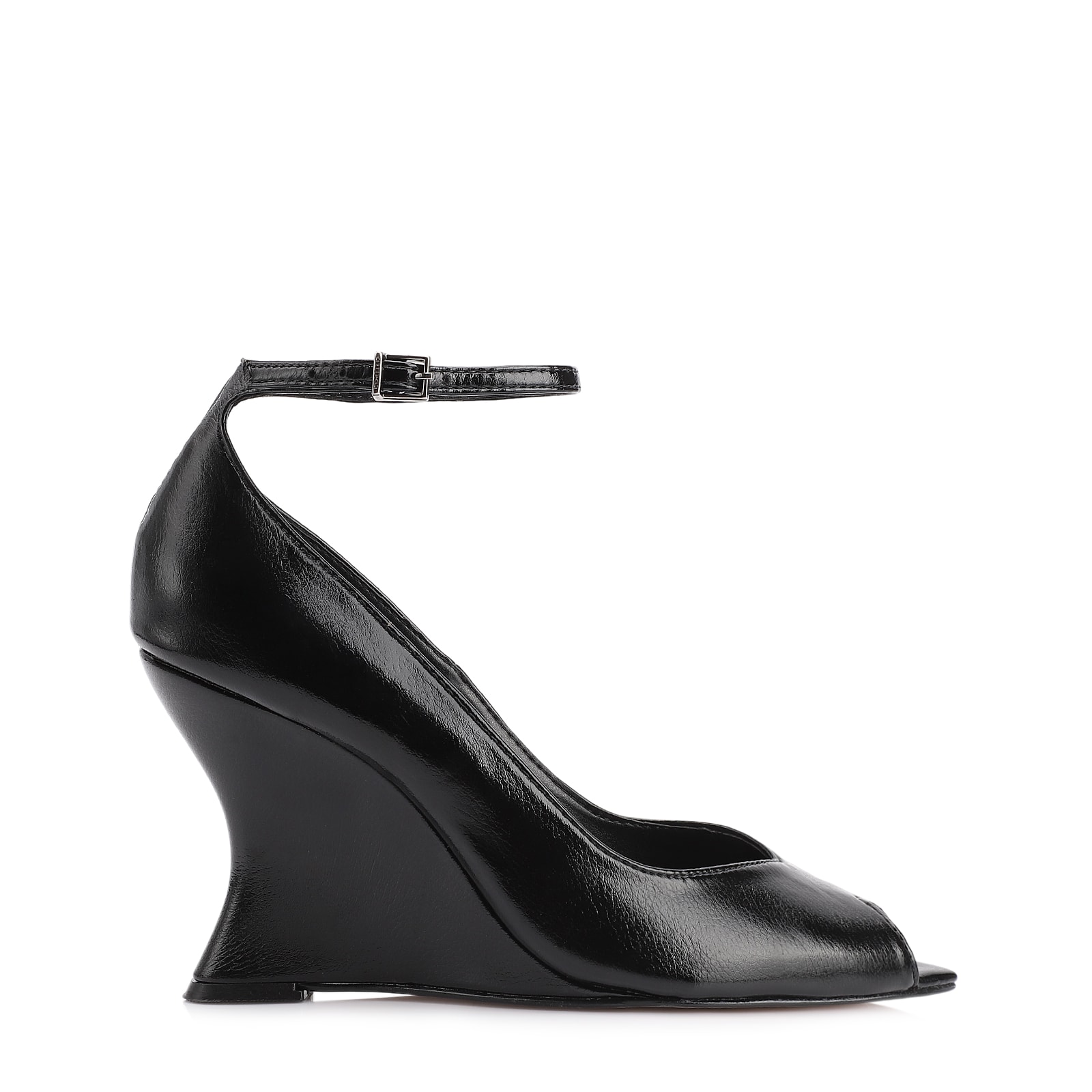 Peep Toe Anabela Alt Lux Preto