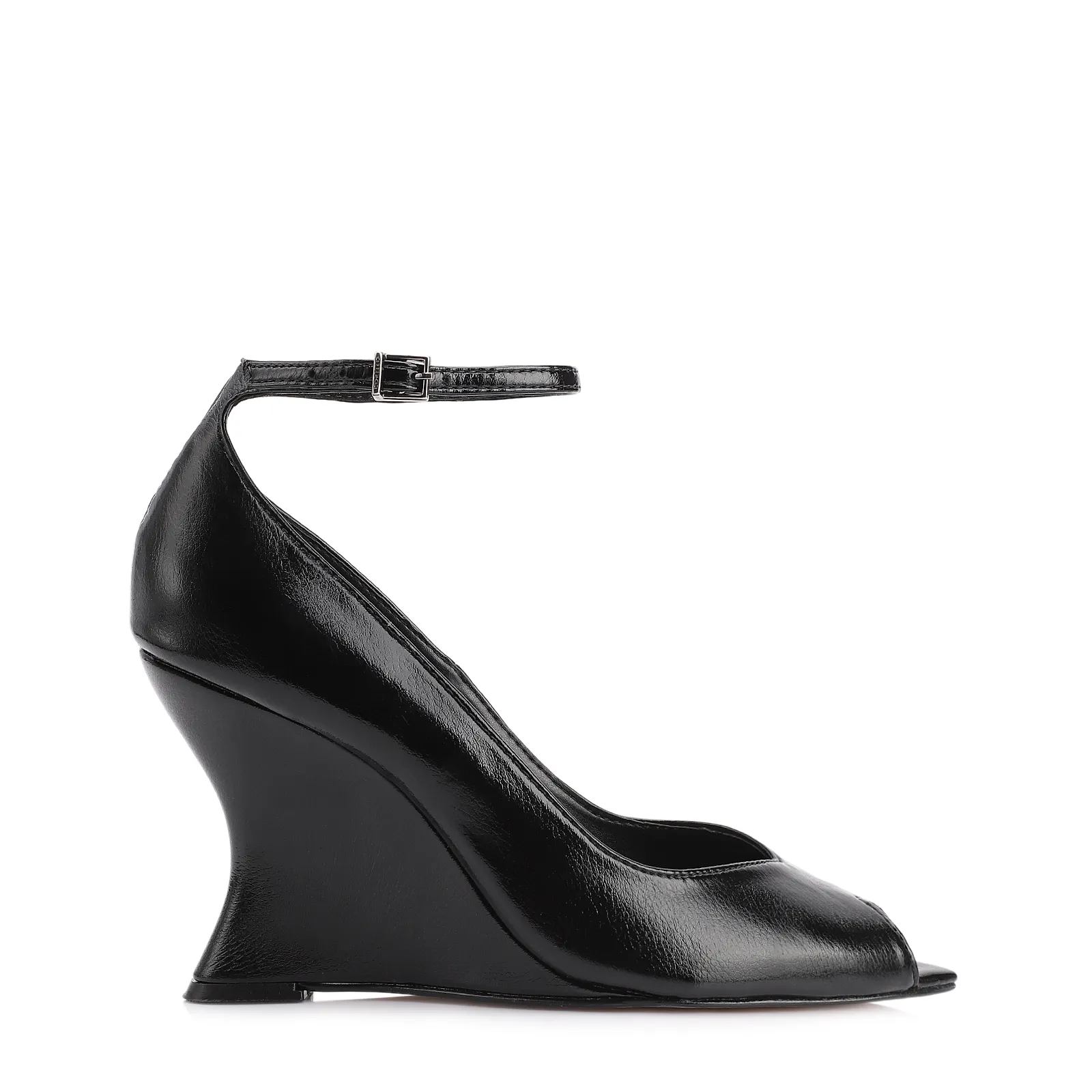 Peep Toe Anabela Alt Lux Preto