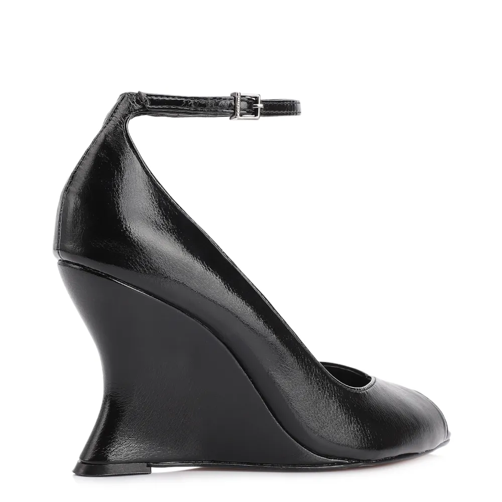 Peep Toe Anabela Alt Lux Preto - imagem 4