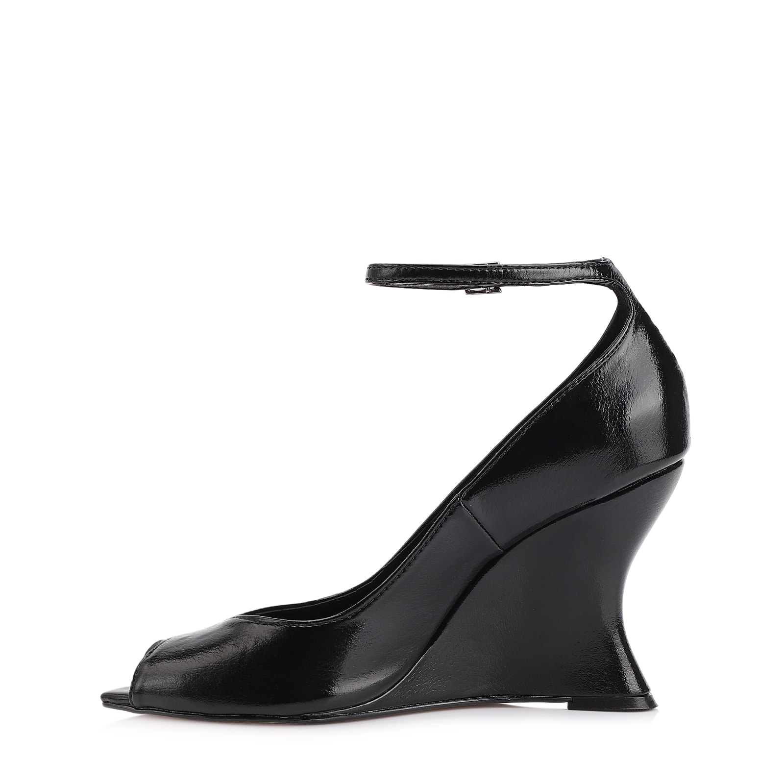 Peep Toe Anabela Alt Lux Preto