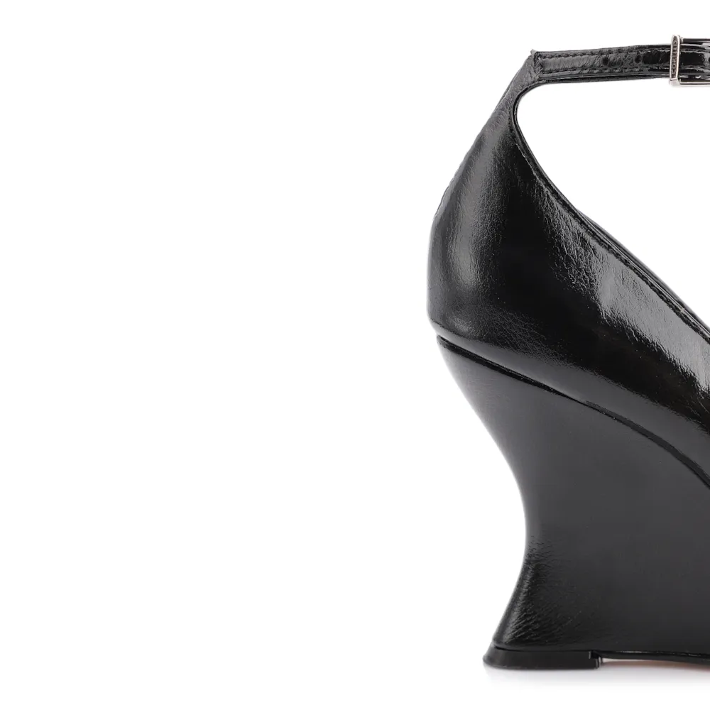 Peep Toe Anabela Alt Lux Preto - imagem 8