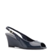 Peep Toe Anabela Alt Verniz Azul - imagem 1
