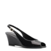 Peep Toe Anabela Alt Verniz Preto - imagem 1