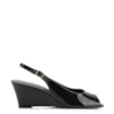 Peep Toe Anabela Alt Verniz Preto - imagem 2