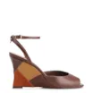 Peep Toe Anabela Couro Marrom - imagem 3