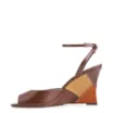 Peep Toe Anabela Couro Marrom - imagem 5