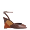 Peep Toe Anabela Couro Marrom - imagem 3