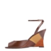 Peep Toe Anabela Couro Marrom - imagem 5