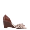 Peep Toe Anabela Couro Marrom/Alt Linho - imagem 3