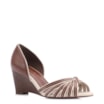 Peep Toe Anabela Couro Marrom/Alt Linho - imagem 1