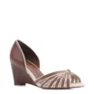 Peep Toe Anabela Couro Marrom/Alt Linho - imagem 1