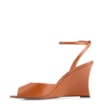 Peep Toe Anabela Couro Marrom Claro - imagem 5