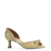 Peep Toe Couro Amarelo/Off White - imagem 1