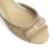 Peep Toe Couro Amarelo/Off White - imagem 7