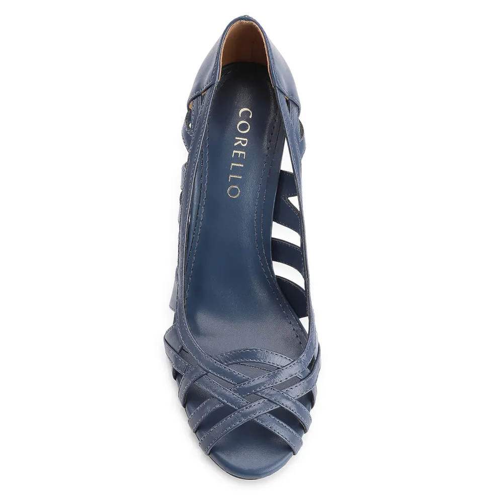 Peep Toe Couro Azul - imagem 5