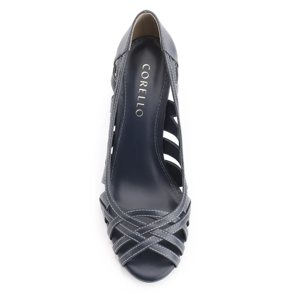 Peep Toe Couro Azul - imagem 5