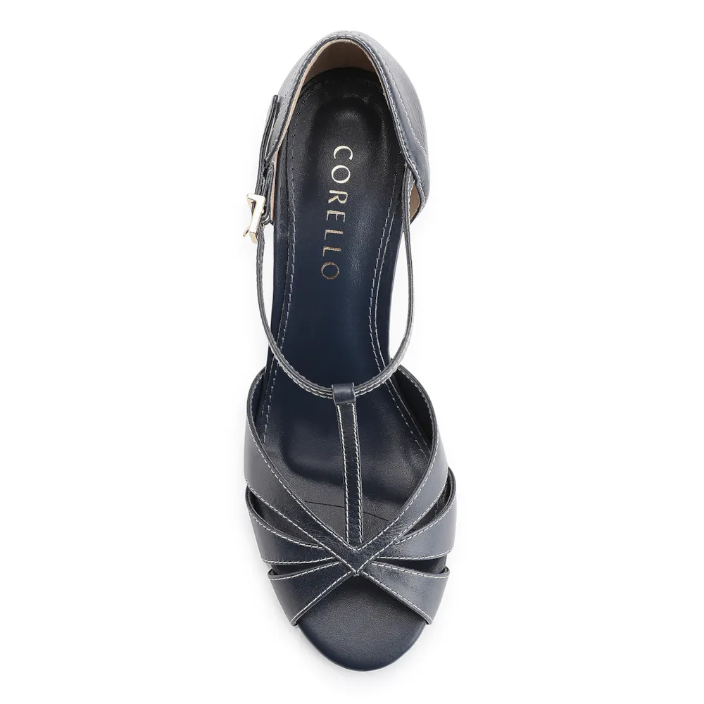 Peep Toe Couro Azul - imagem 5