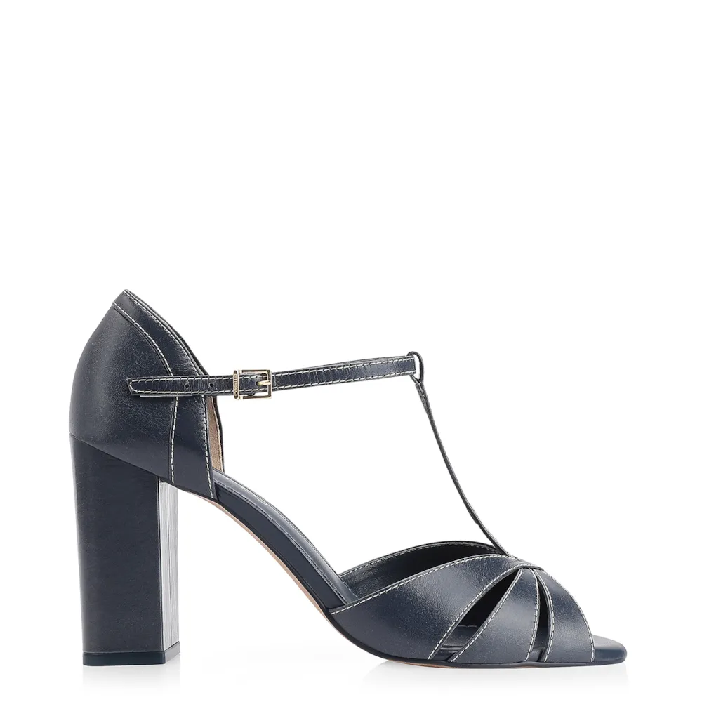 Peep Toe Couro Azul - imagem 2