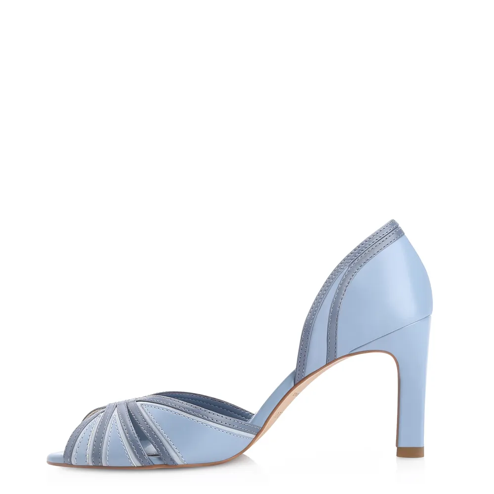 Peep Toe Couro Azul - imagem 4