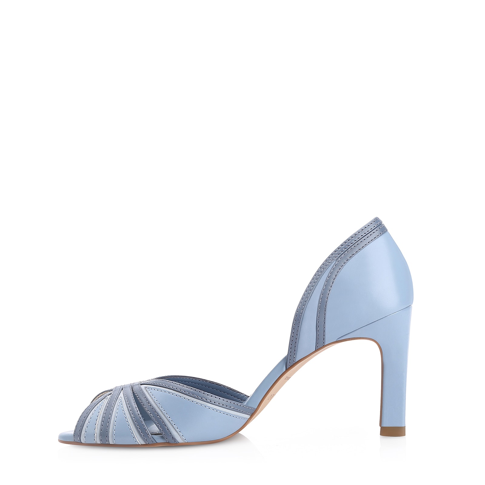 Peep Toe Couro Azul