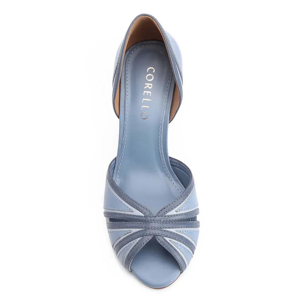 Peep Toe Couro Azul - imagem 5