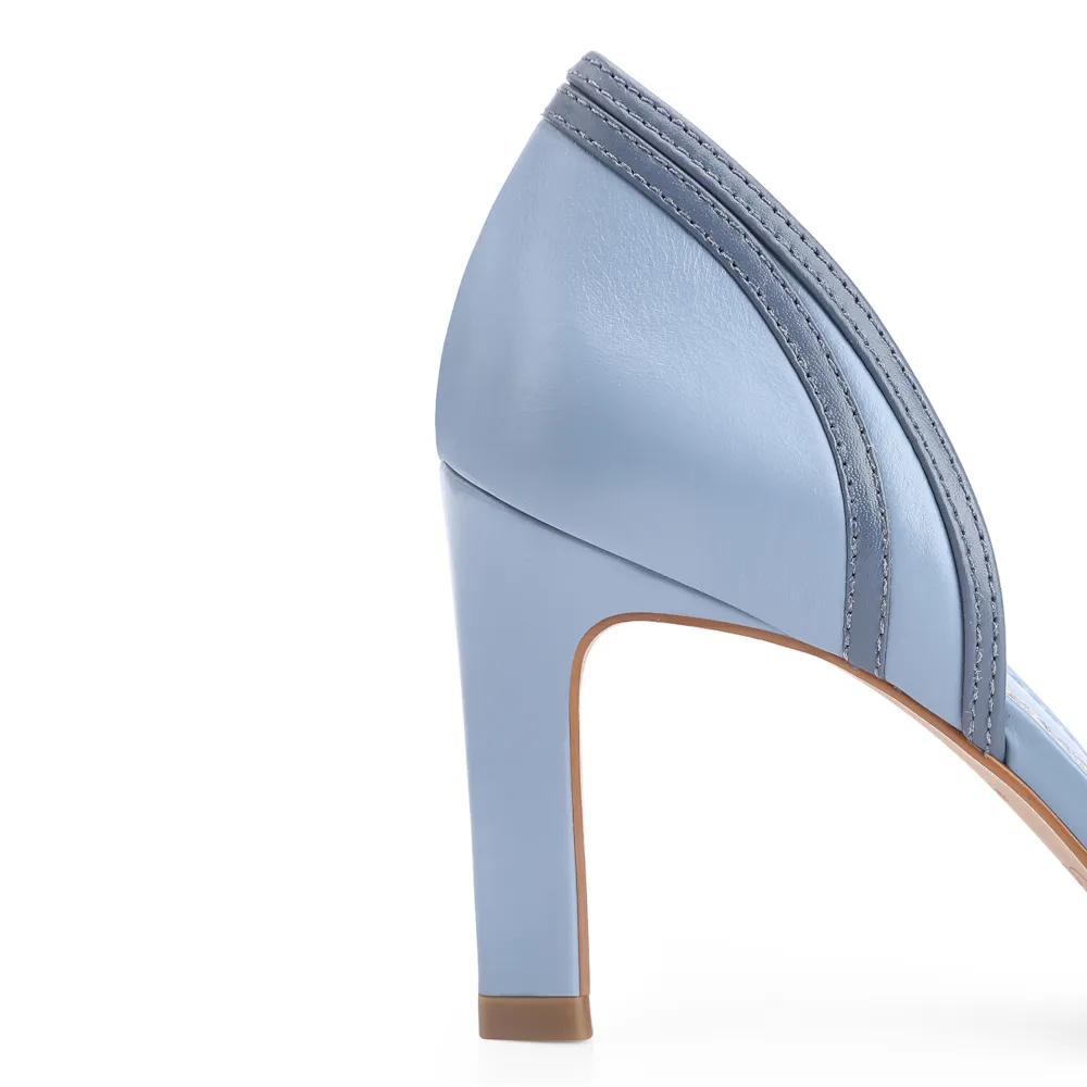 Peep Toe Couro Azul - imagem 7