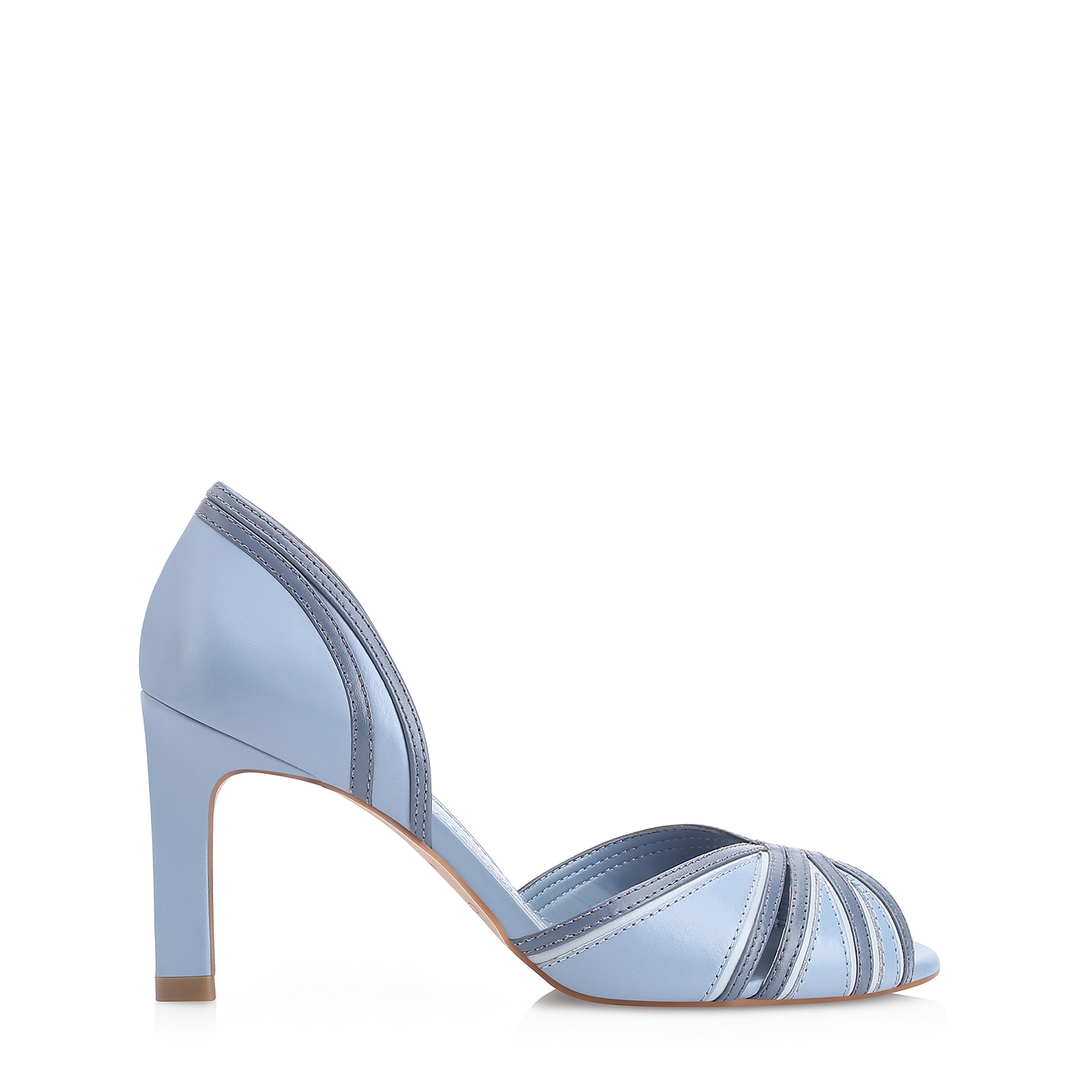 Peep Toe Couro Azul
