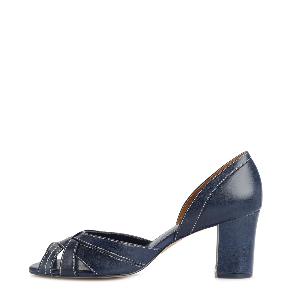 Peep Toe Couro Azul - imagem 4