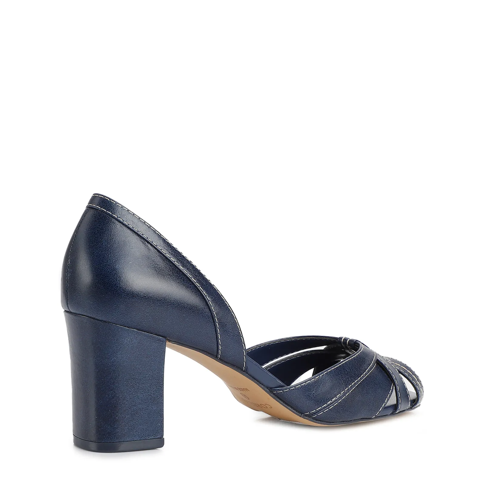 Peep Toe Couro Azul