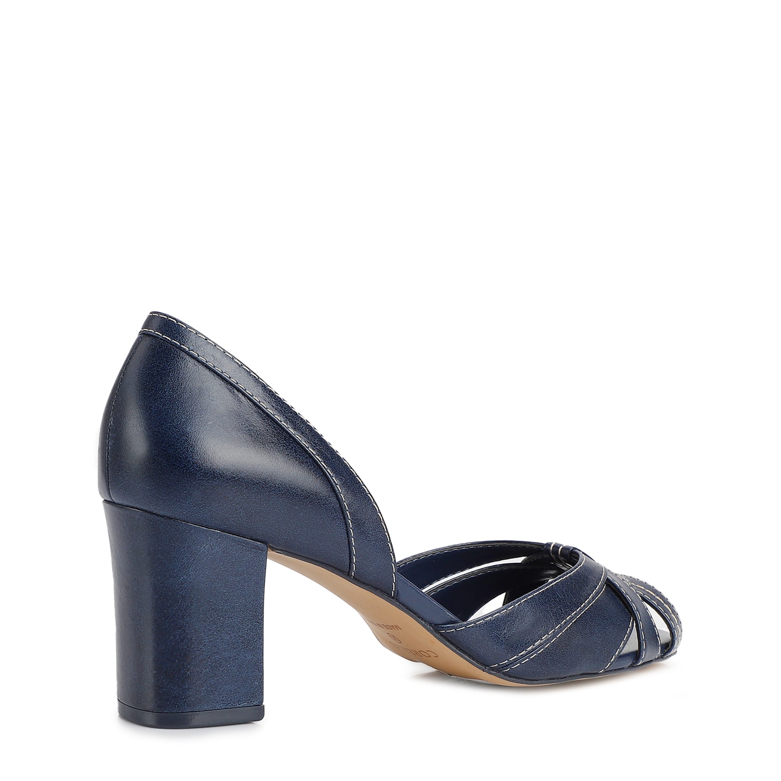 Peep Toe Couro Azul