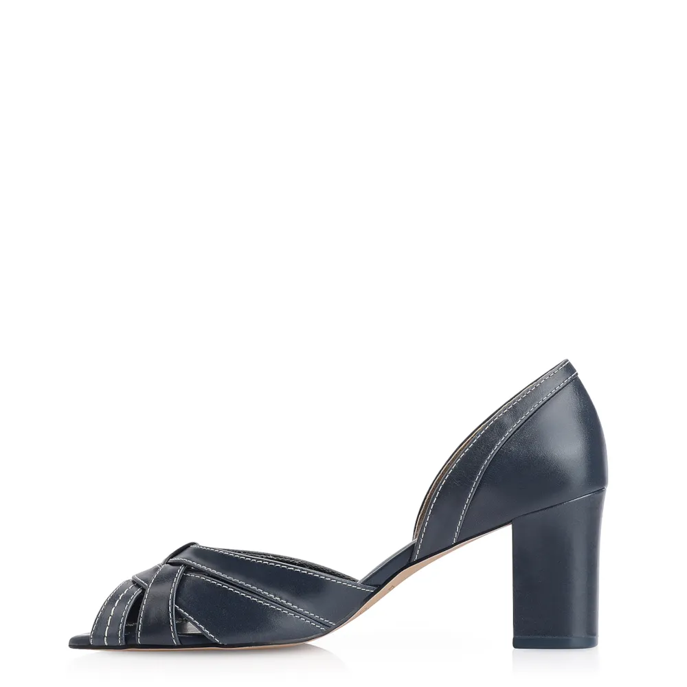 Peep Toe Couro Azul - imagem 4