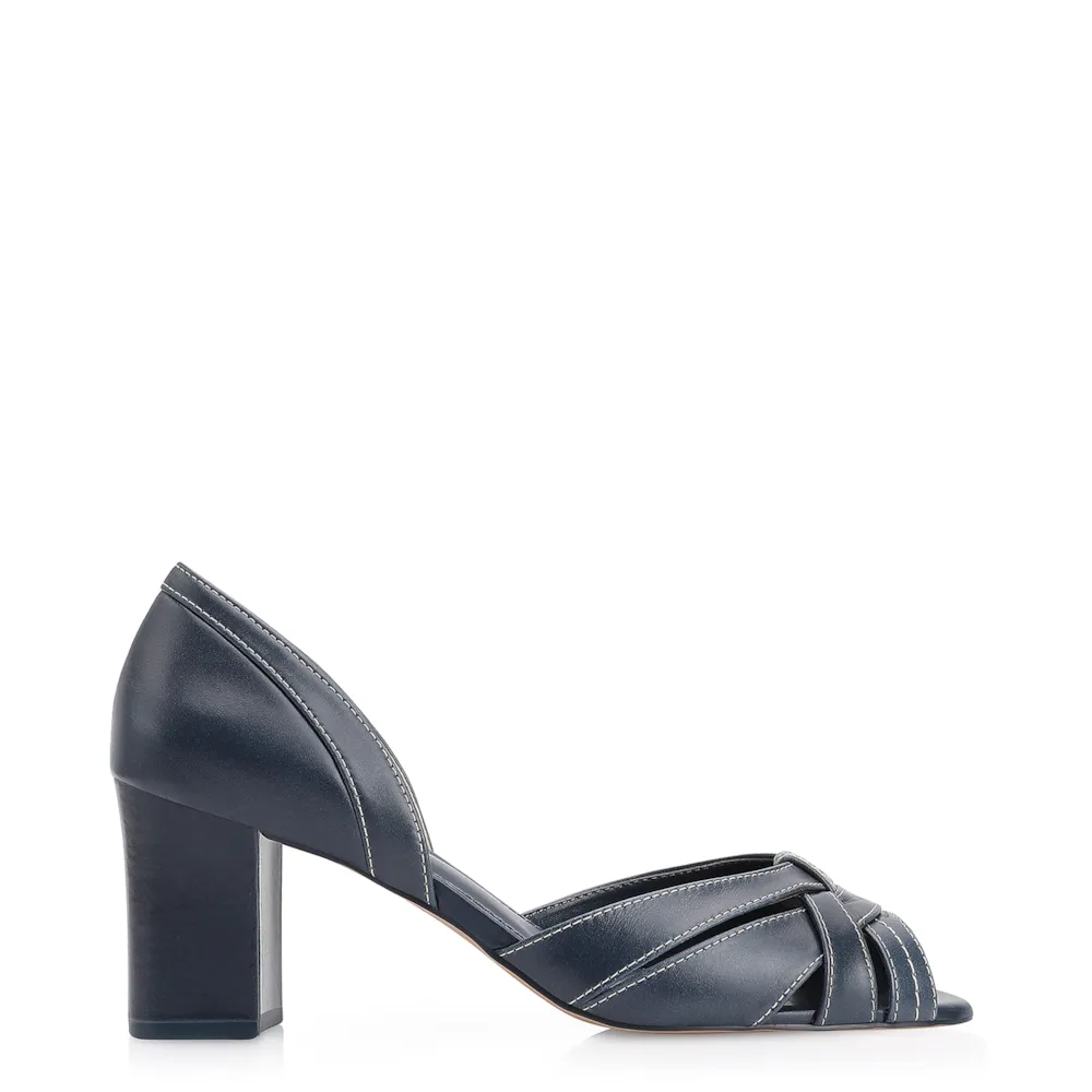 Peep Toe Couro Azul - imagem 2