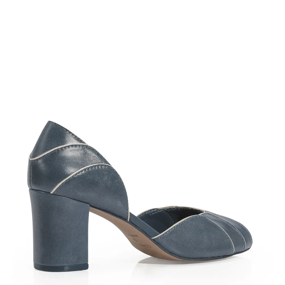 Peep Toe Couro Azul - imagem 3