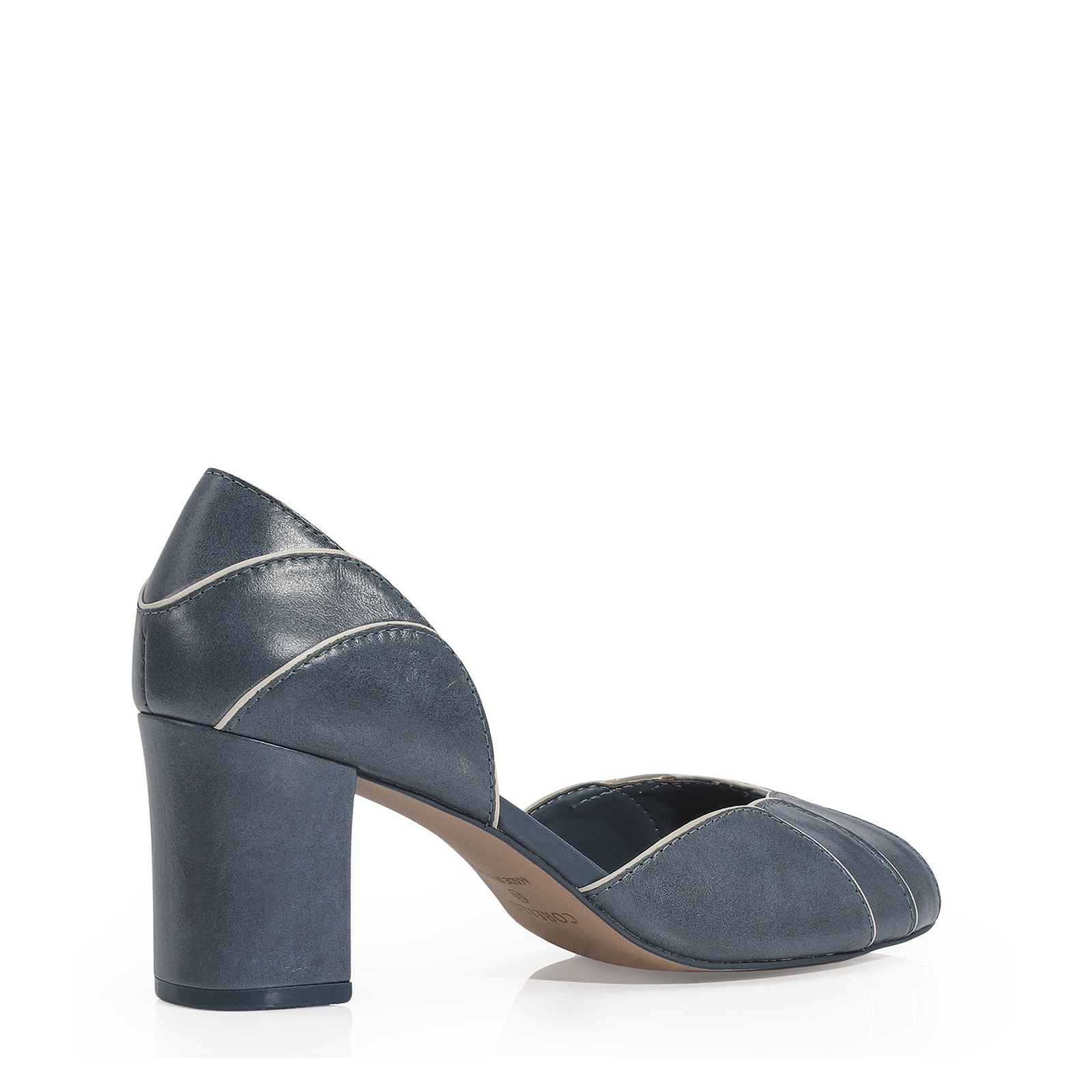 Peep Toe Couro Azul