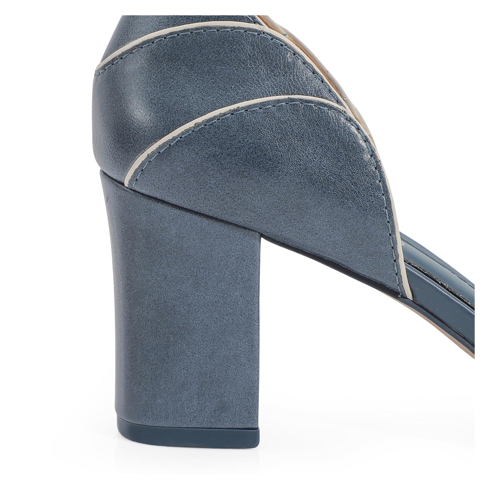 Peep Toe Couro Azul