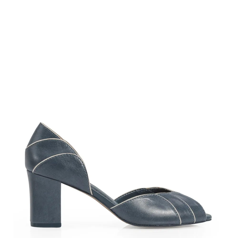 Peep Toe Couro Azul - imagem 2