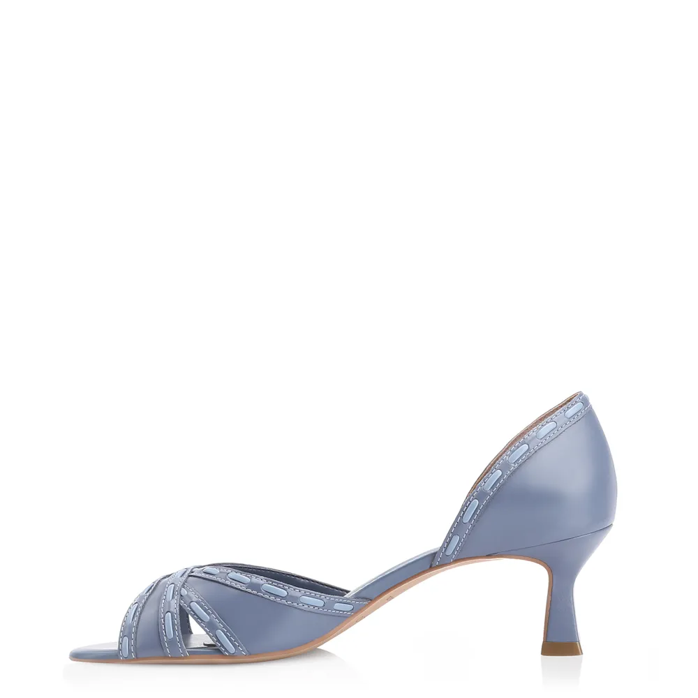 Peep Toe Couro Azul/Alt Azul Claro - imagem 4