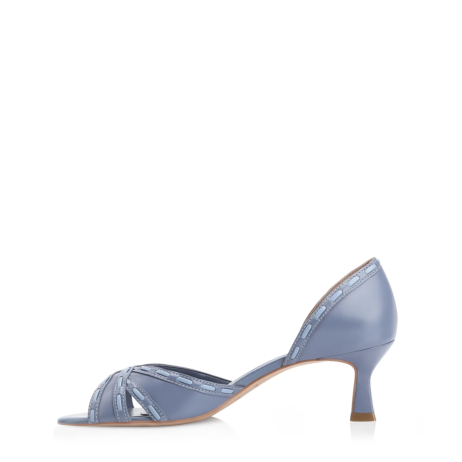 Peep Toe Couro Azul/Alt Azul Claro