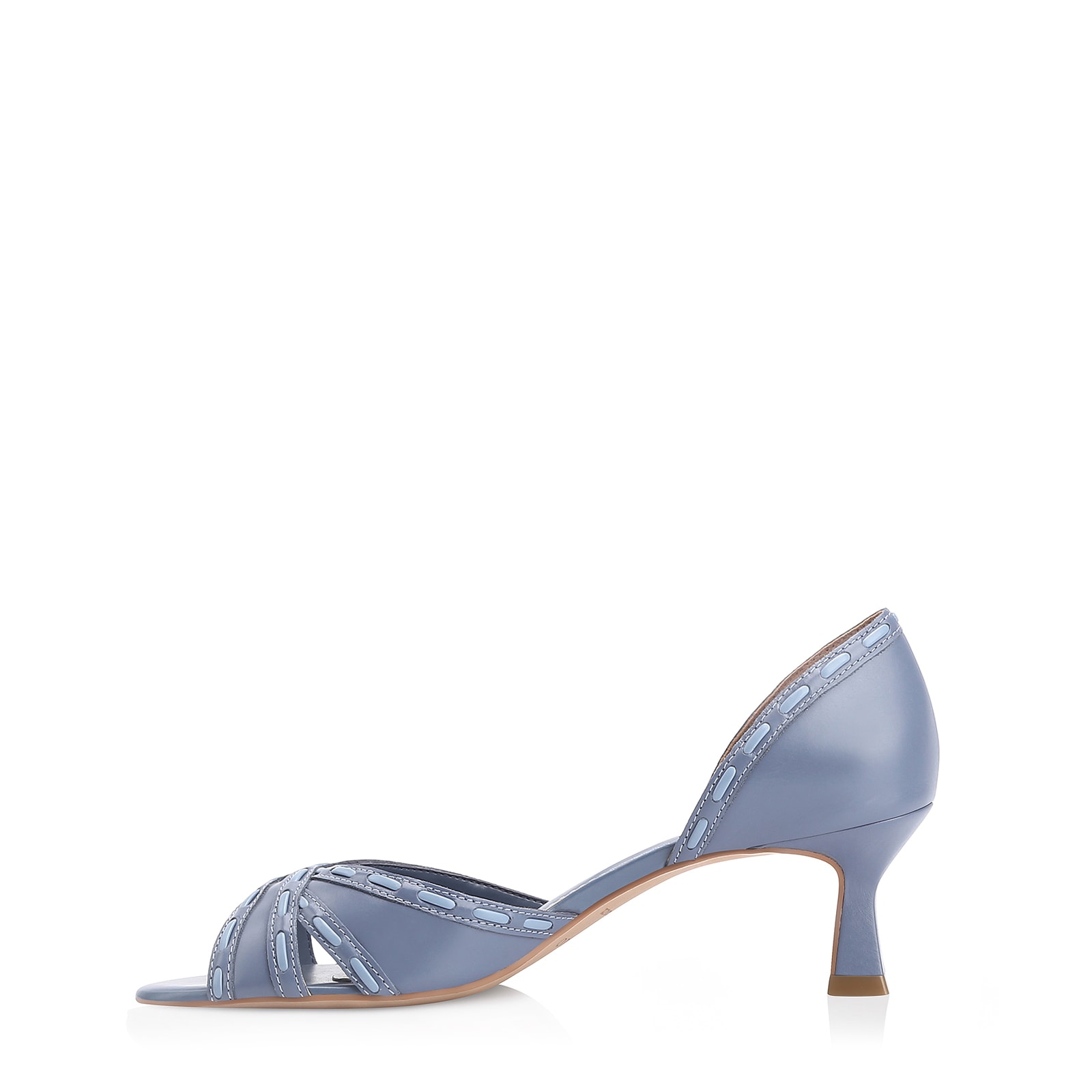 Peep Toe Couro Azul/Alt Azul Claro