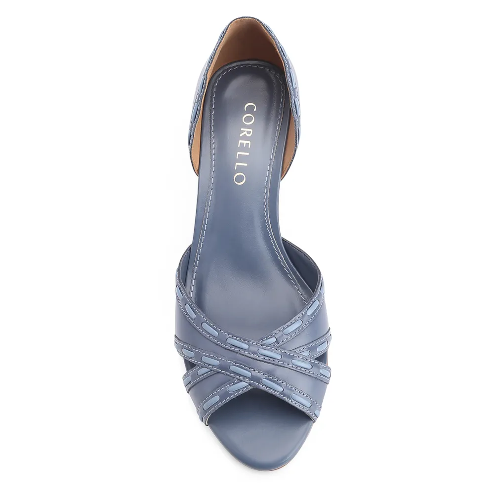 Peep Toe Couro Azul/Alt Azul Claro - imagem 5
