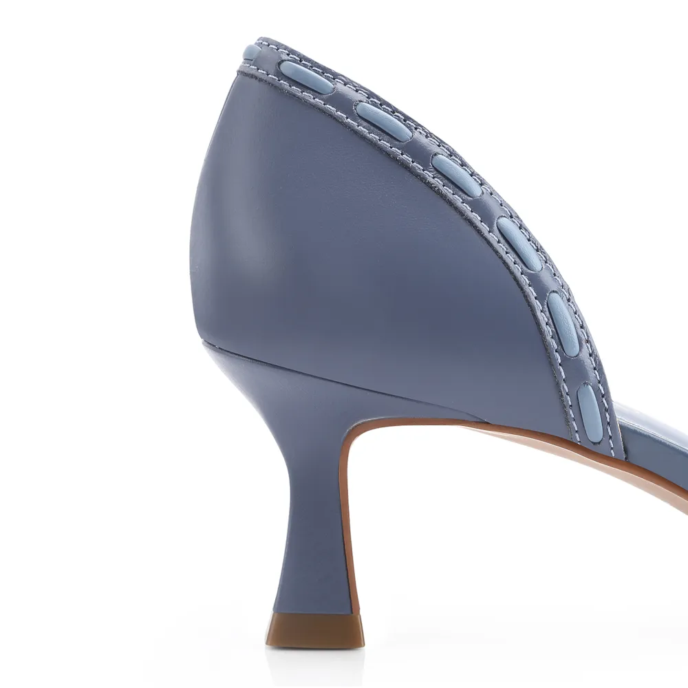 Peep Toe Couro Azul/Alt Azul Claro - imagem 7
