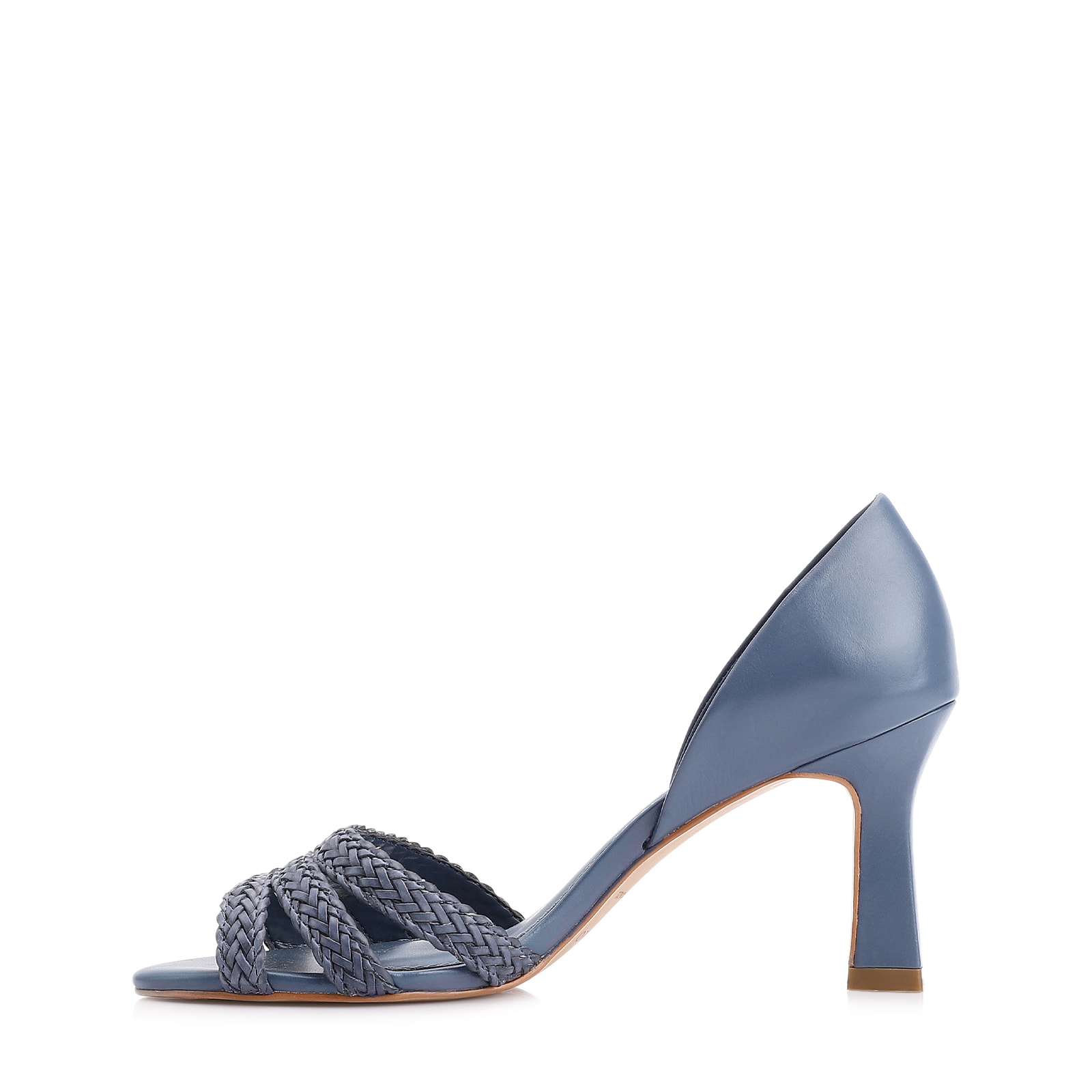 Peep Toe Couro Azul/Alt Tramado Azul